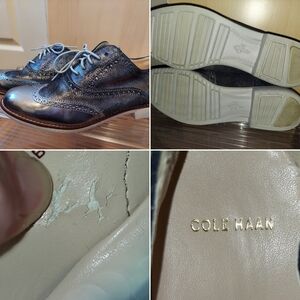 Cole Haan Women’s Silver Wingtip Oxfords Size 8.5